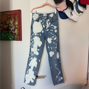 Frame le Sylvie Paint Splatter Straight Leg Jeans
